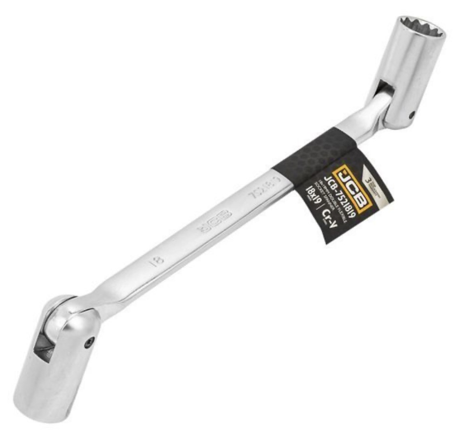 Clé avec douilles pivotantes JCB 7521819; 18x19 mm
