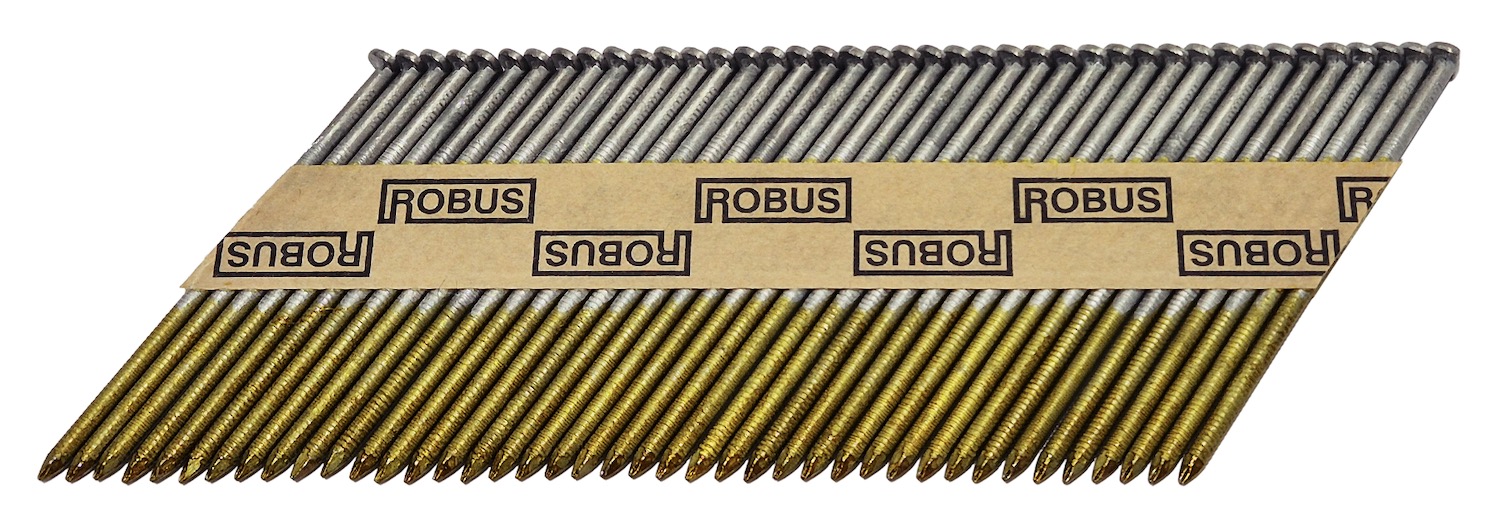 Ongle Robus;&nbsp;75x2,8 mm; 34°; 4000 pcs .; barbelé, galvanisé à chaud