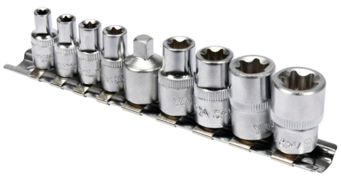 Jeu de douilles Yato YT-0520; 1/4''&nbsp;+ 3/8''; 9 unités