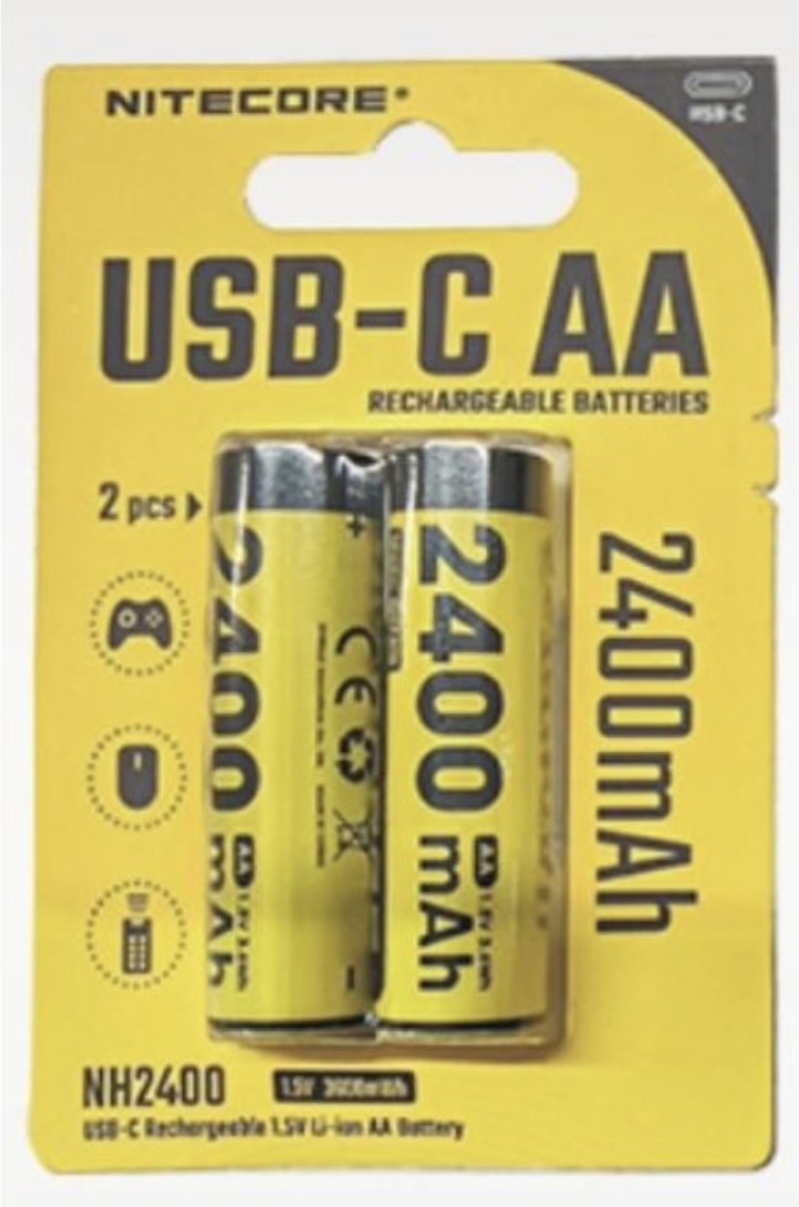 Batterie Nitecore NH2400; 1,5 V; 2x2,4 Ah; 2 unités