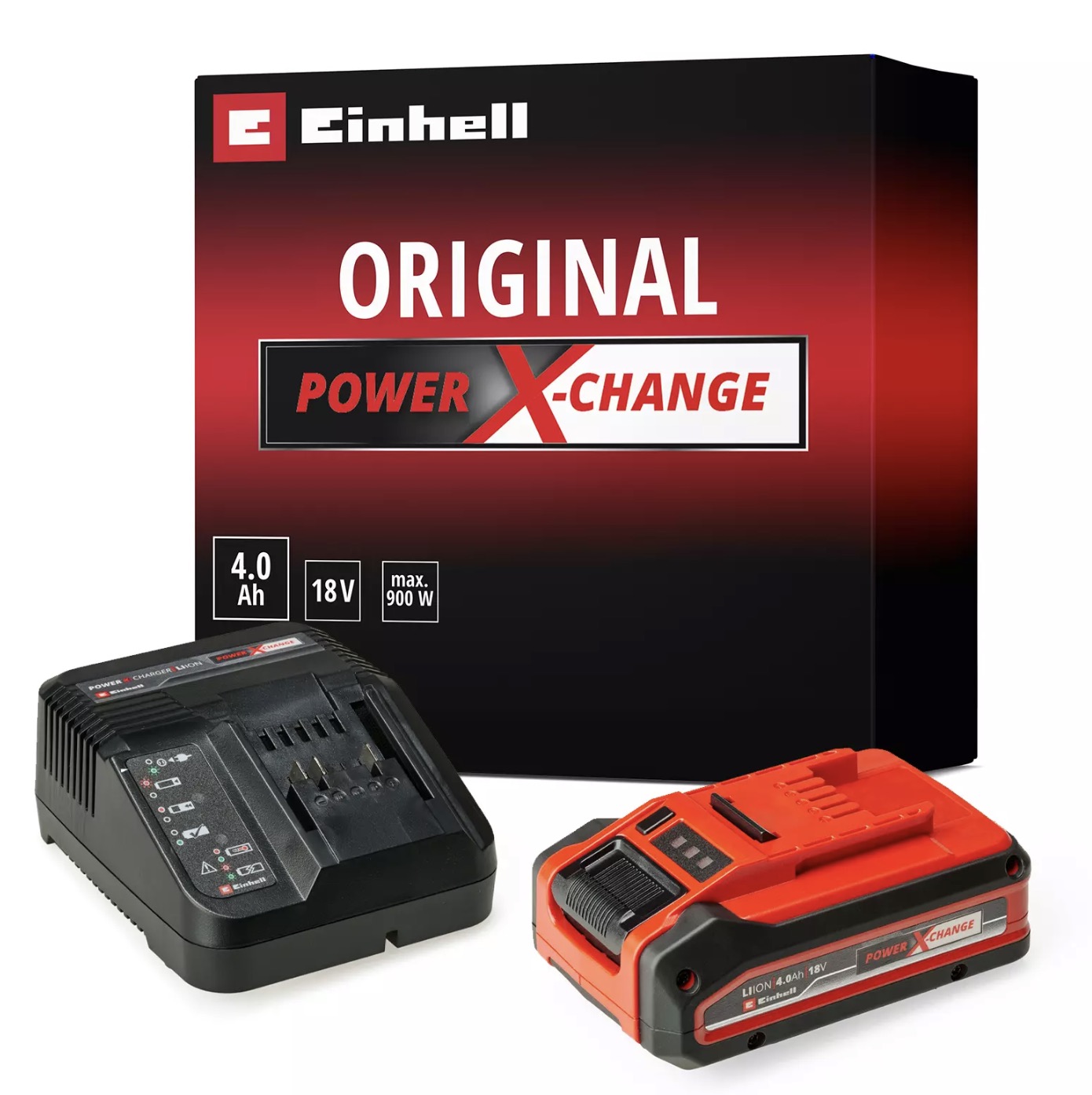 Batterie Einhell PLUS PXC; 18 V; 1x4,0 Ah; Li-ion + Chargeur
