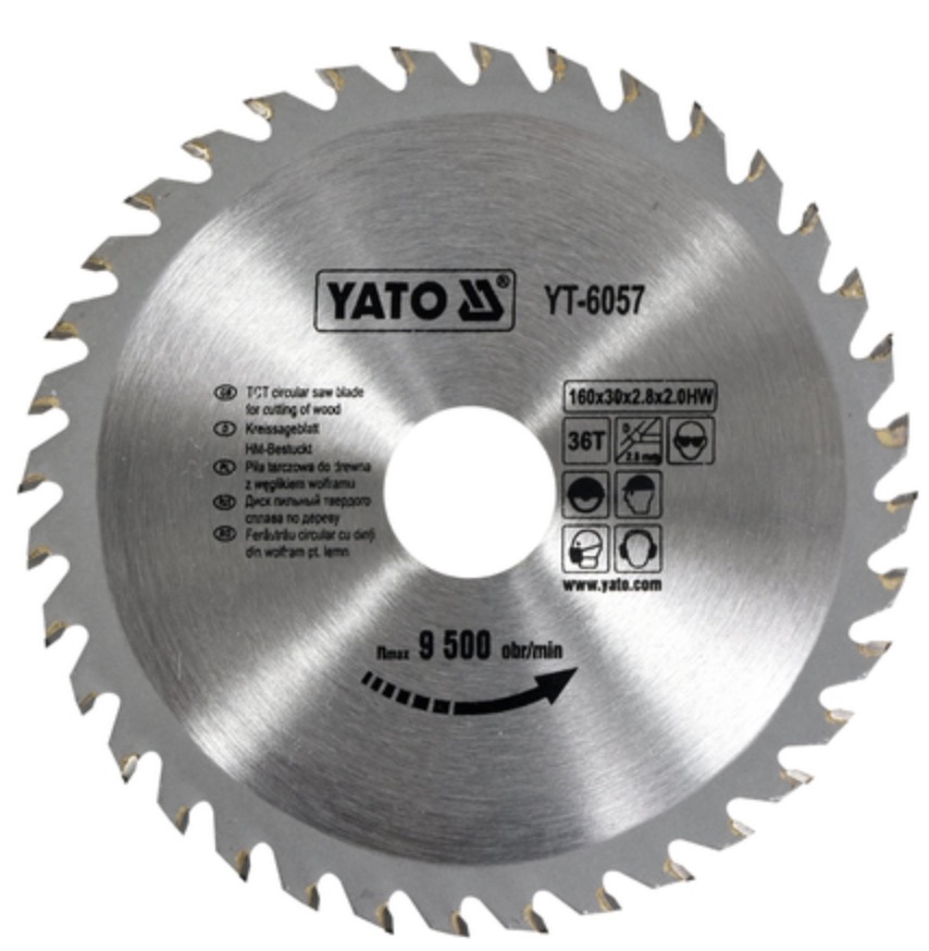 Lame de scie Yato YT-6057; 160x30 mm; Z36