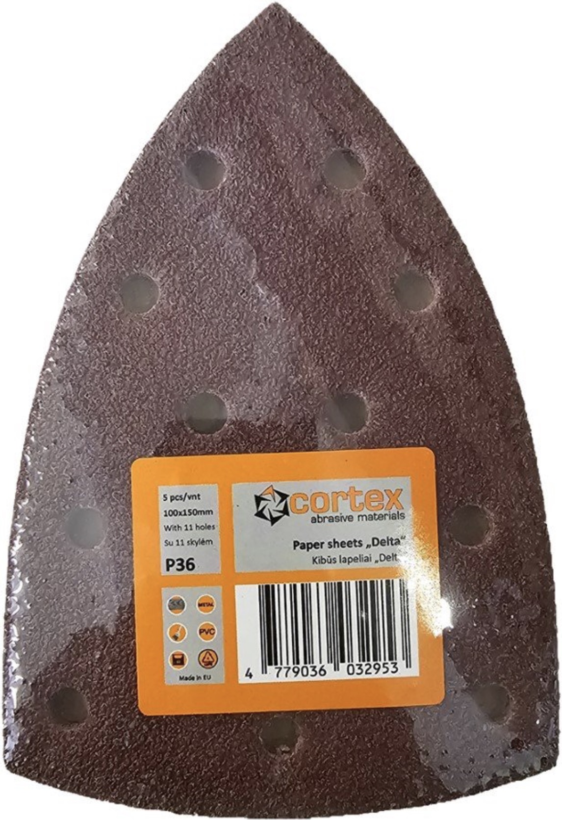 Papier de verre pour ponceuse delta Cortex 35229; 100x150 mm; P36; 5 unités
