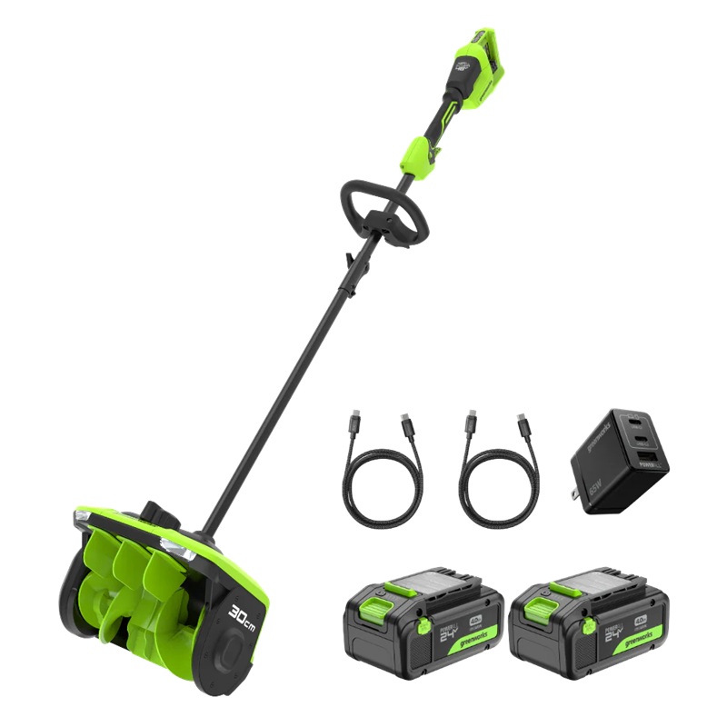 Souffleuse à neige Greenworks SS3002A2; 2x24 V; 2x4,0 Ah accu.