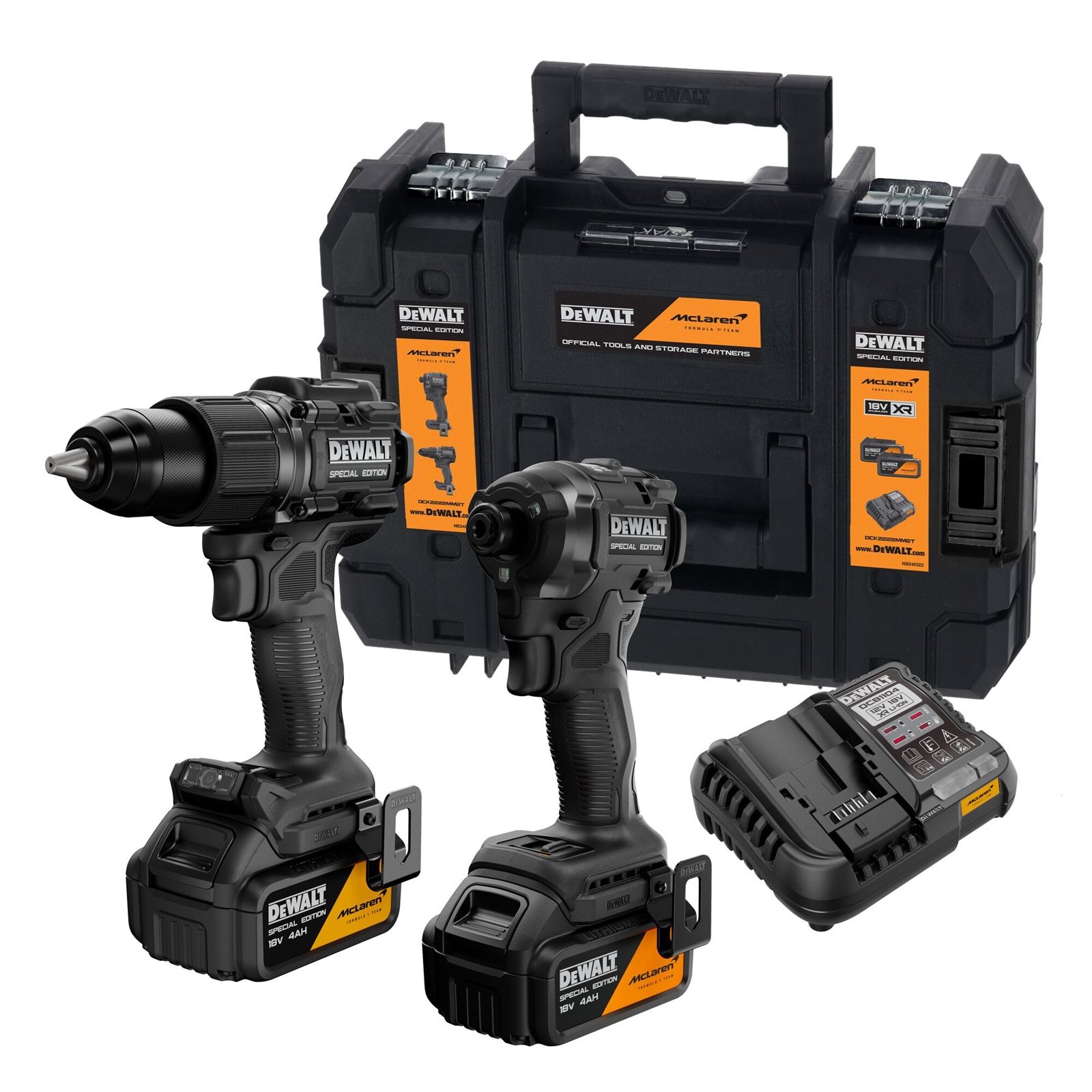 Ensemble d'outils Dewalt DCK2222MM2T (DCD86 + DCF86); 18 V; 2x4,0 Ah accu.