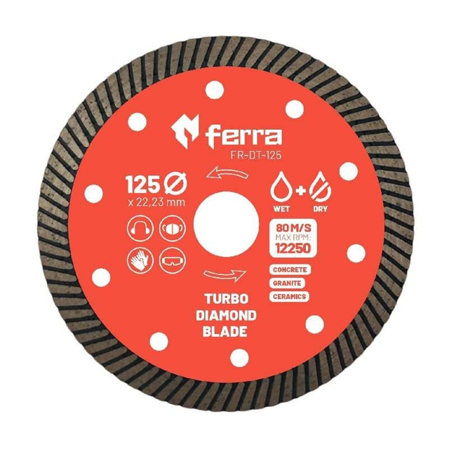 Disque à tronçonner diamanté Ferra FR-DT-125; 125 mm