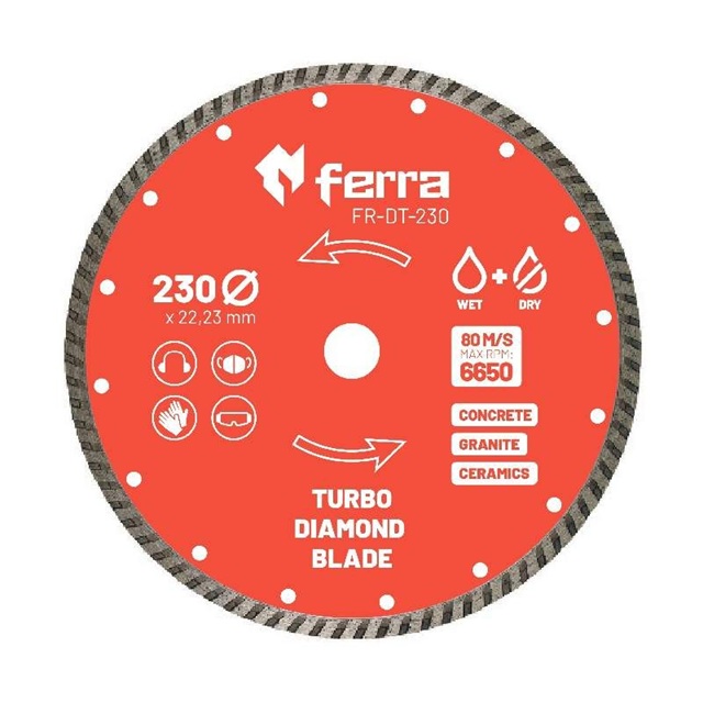Disque à tronçonner diamanté Ferra FR-DT-230; 230 mm