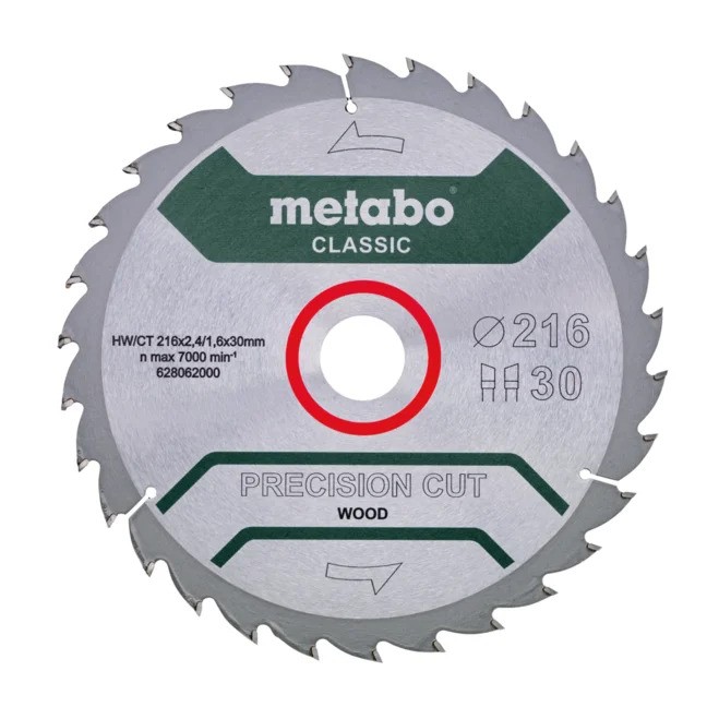 Lame de scie Metabo HW/CT PRECISION CUT WOOD - CLASSIC; 216x30x30 mm; 22°