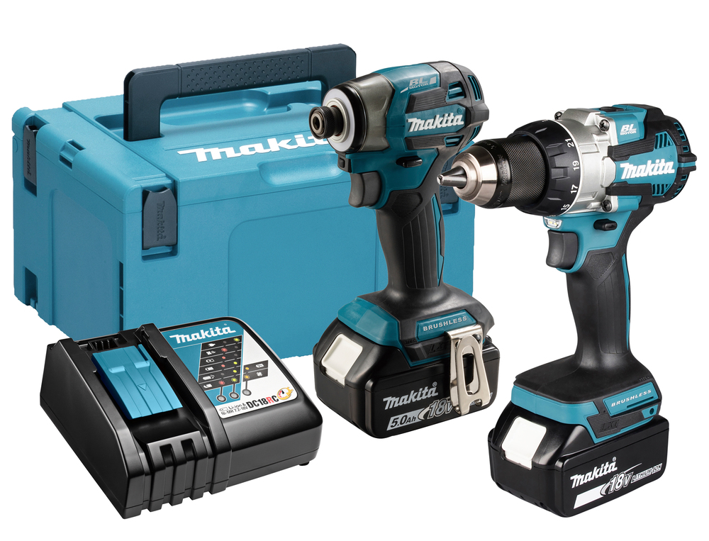 Ensemble d'outils Makita DLX2527TJ (DDF489 + DTD173); 18 V; 2x5,0 Ah accu.