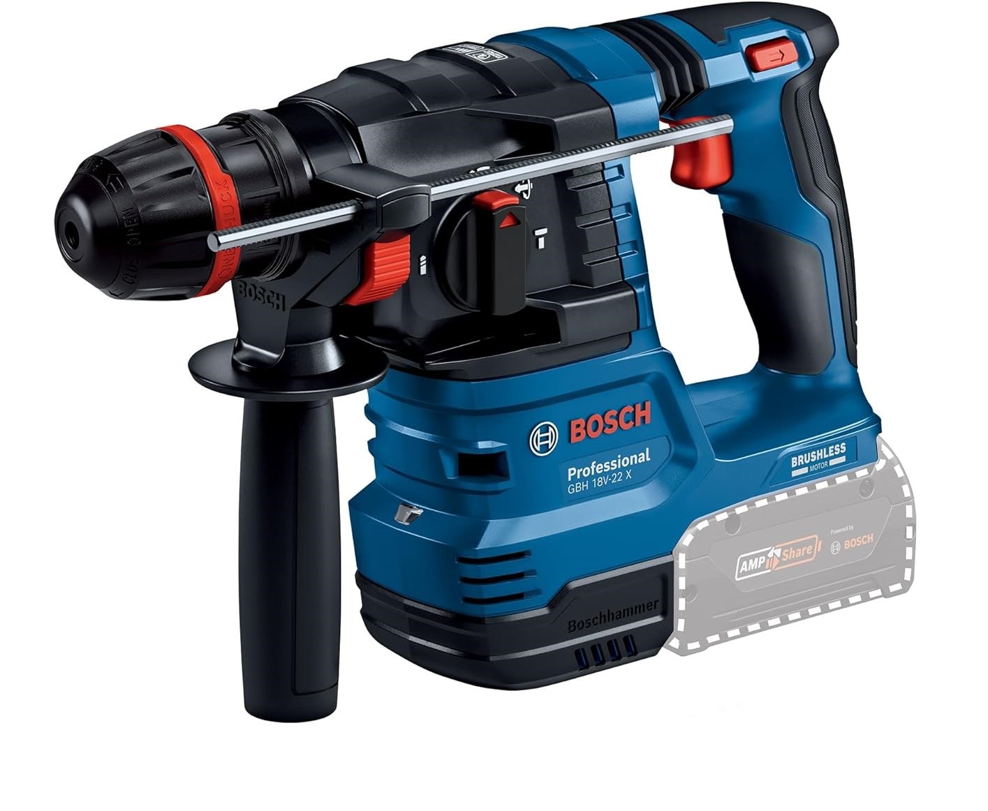 Perceuse à percussion sans fil Bosch GBH 18V-22 X Professional; 2 J; 18 V; 2x4,0 Ah accu.