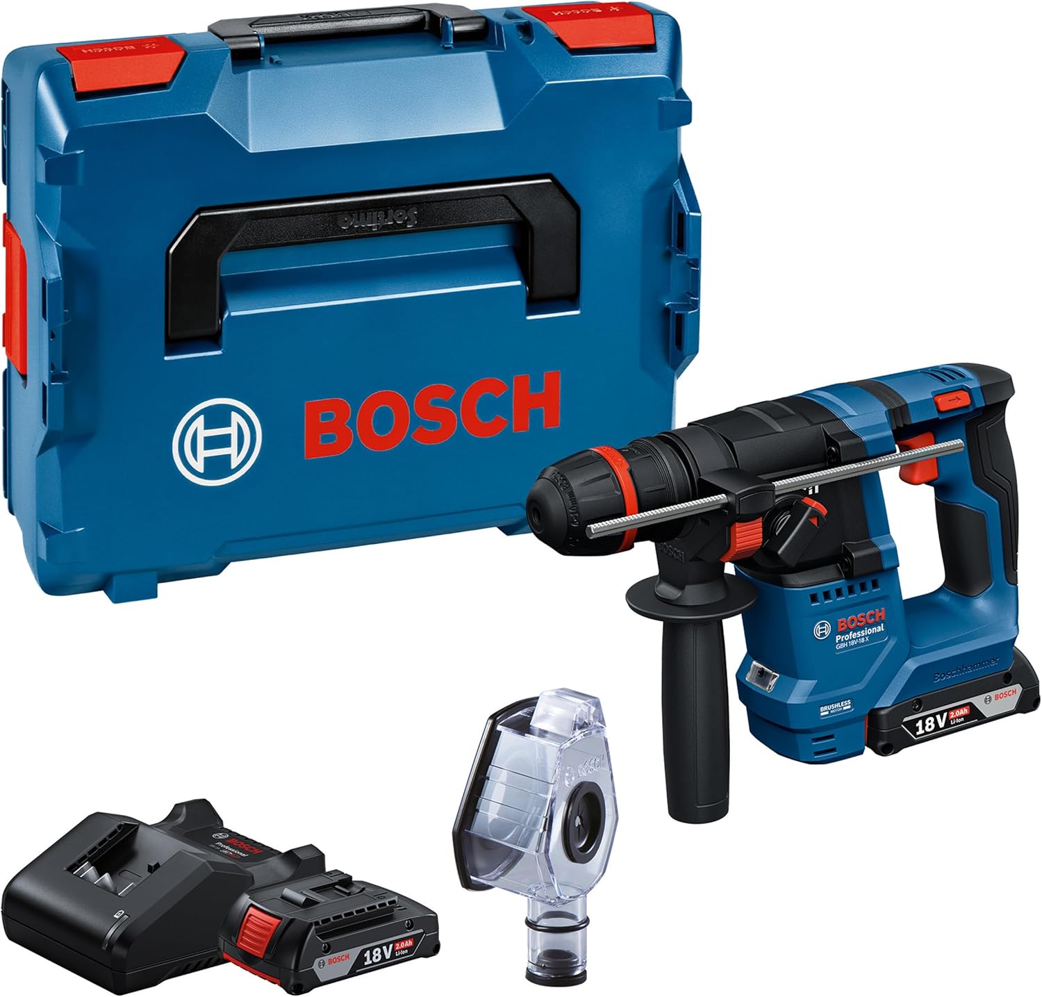 Perceuse à percussion sans fil Bosch GBH 18V-18 X Professional; 1,5 J; 18 V; 2x2,0 Ah accu.