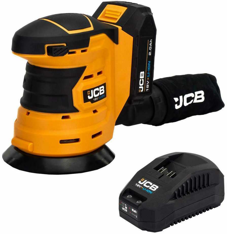 Ponceuse orbitale JCB 18OS-2XB-E; 18 V; 1x2,0 Ah accu.