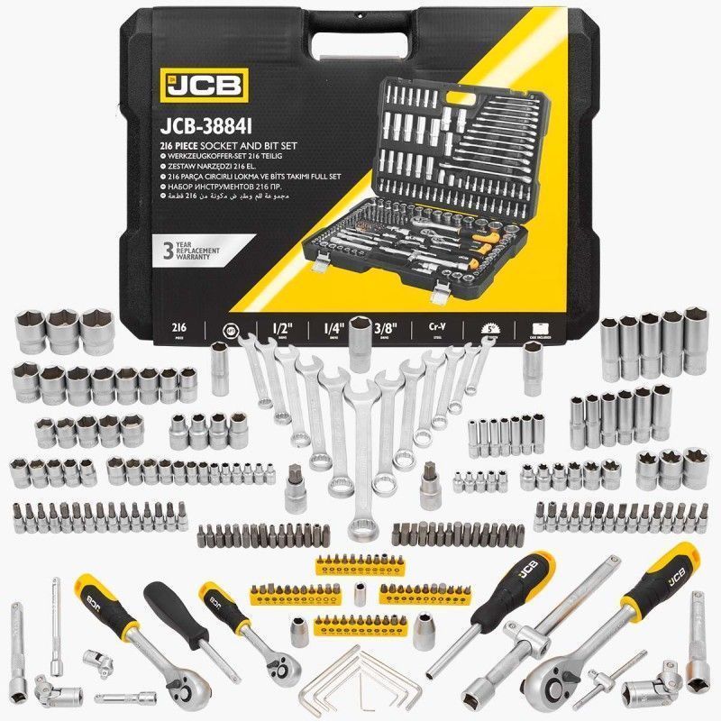 Ensemble d'outils JCB 38841; 1/4''; 3/8''; 1/2''; 216 unités