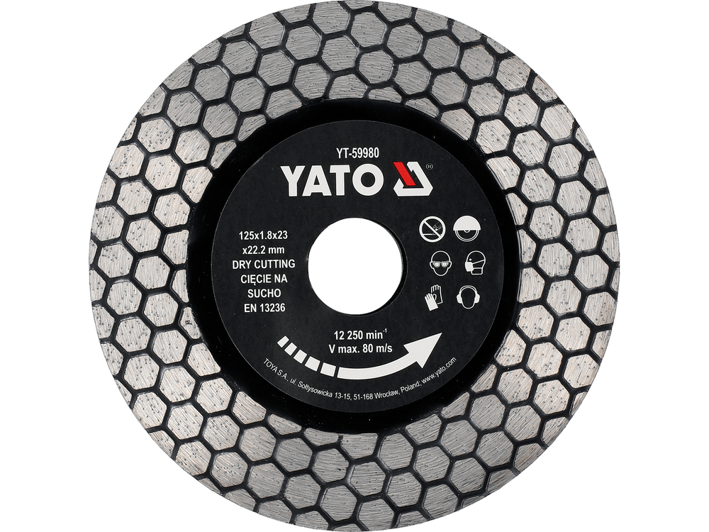 Disque à tronçonner diamanté Yato YT-59980; 125 mm