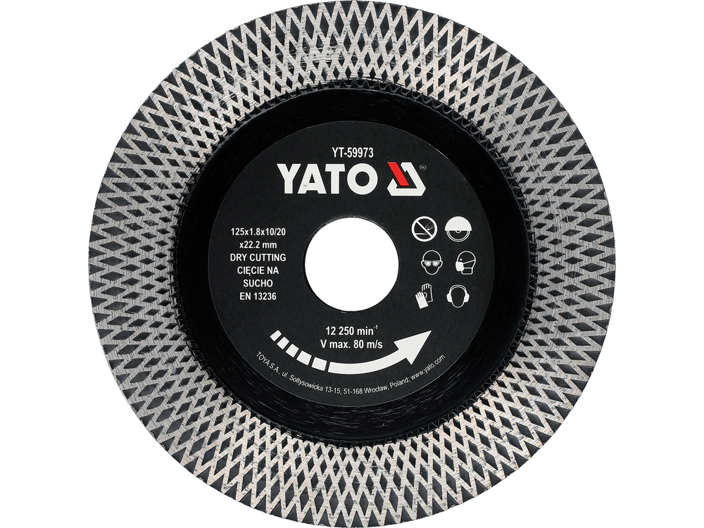 Disque à tronçonner diamanté Yato YT-59973; 125 mm