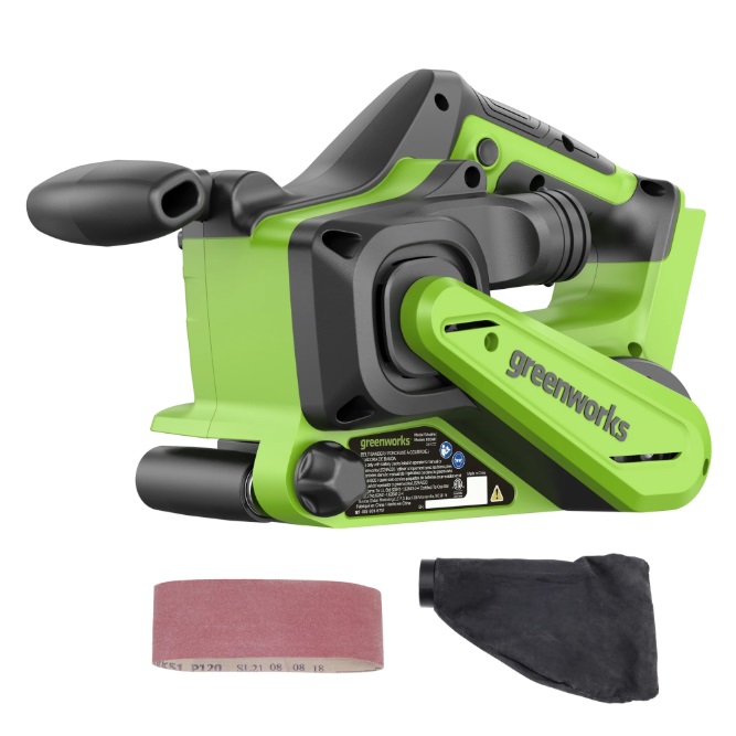 Ponceuse à bande Greenworks GD24BELSND; 24 V (sans batterie et chargeur)