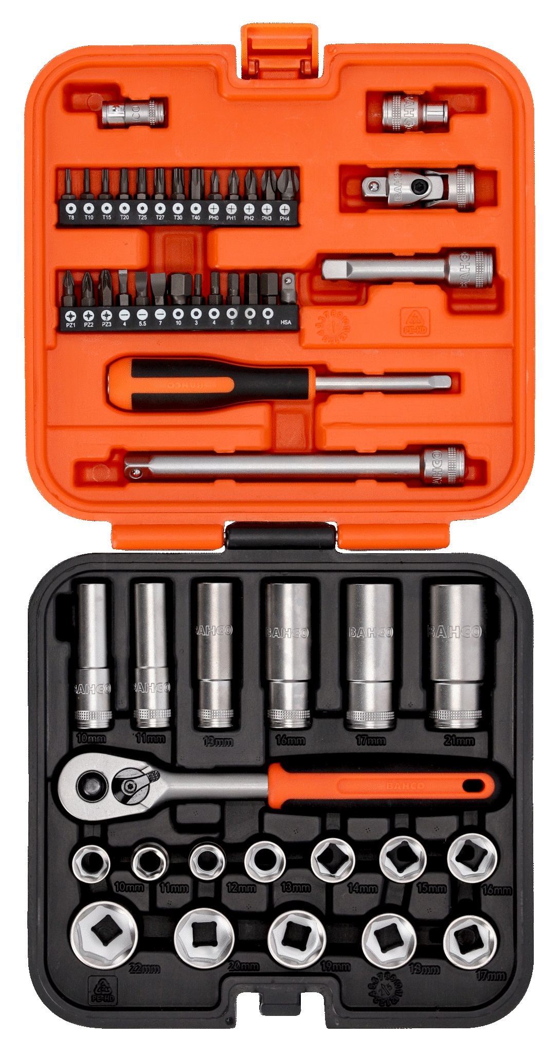 Ensemble d'outils Bahco S51MC3H; 3/8''; 1/4''; 51 unités