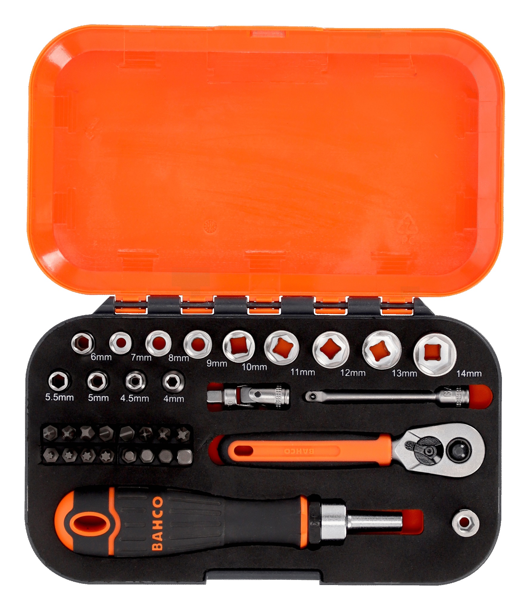 Ensemble d'outils Bahco S34MC8H; 1/4''; 34 unités