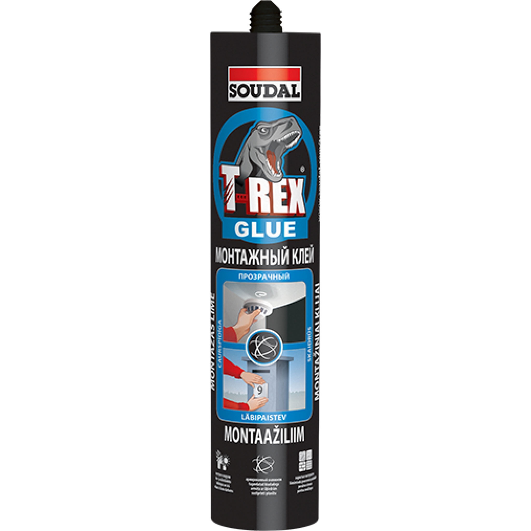 Scellant pour travaux intérieurs et extérieurs Soudal T-REX CRYSTAL; 290 ml