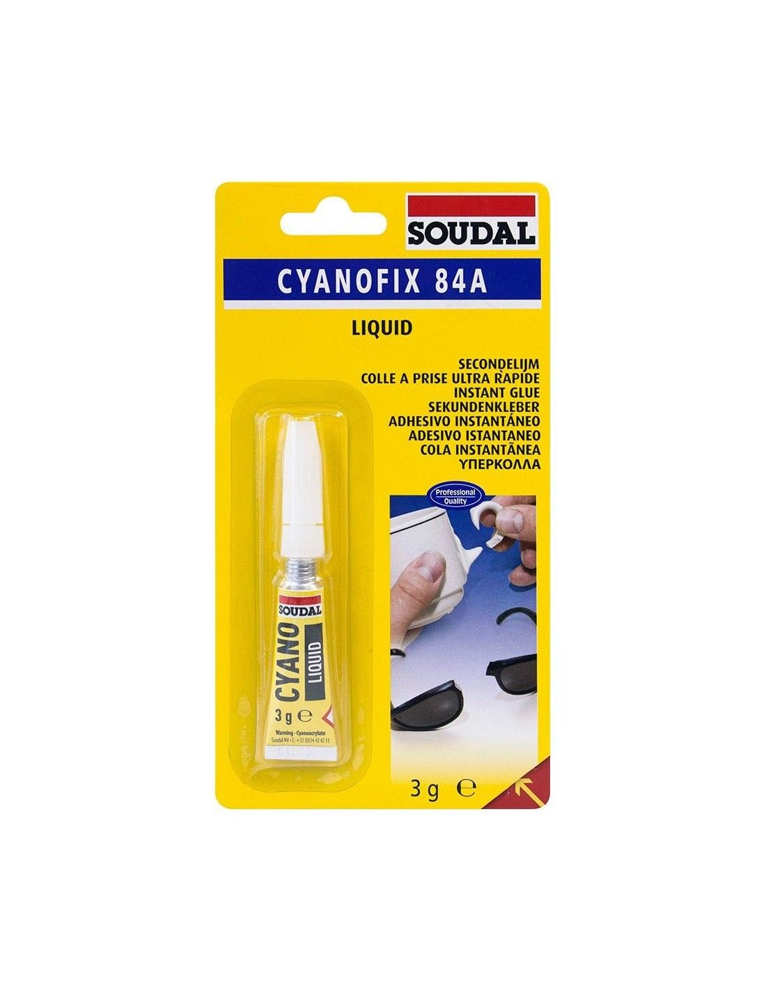 Colle instantanée universelle Soudal Cyanofix 84A; 3 g