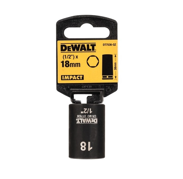 Prise d'impact DeWalt DT7536-QZ; 18 mm; 1/2 in; 38 mm