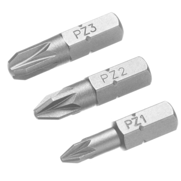 Jeu d'accessoires de tournevis Irwin IW6061417; PZ1, PZ2, PZ3; 25 mm; 3 unités