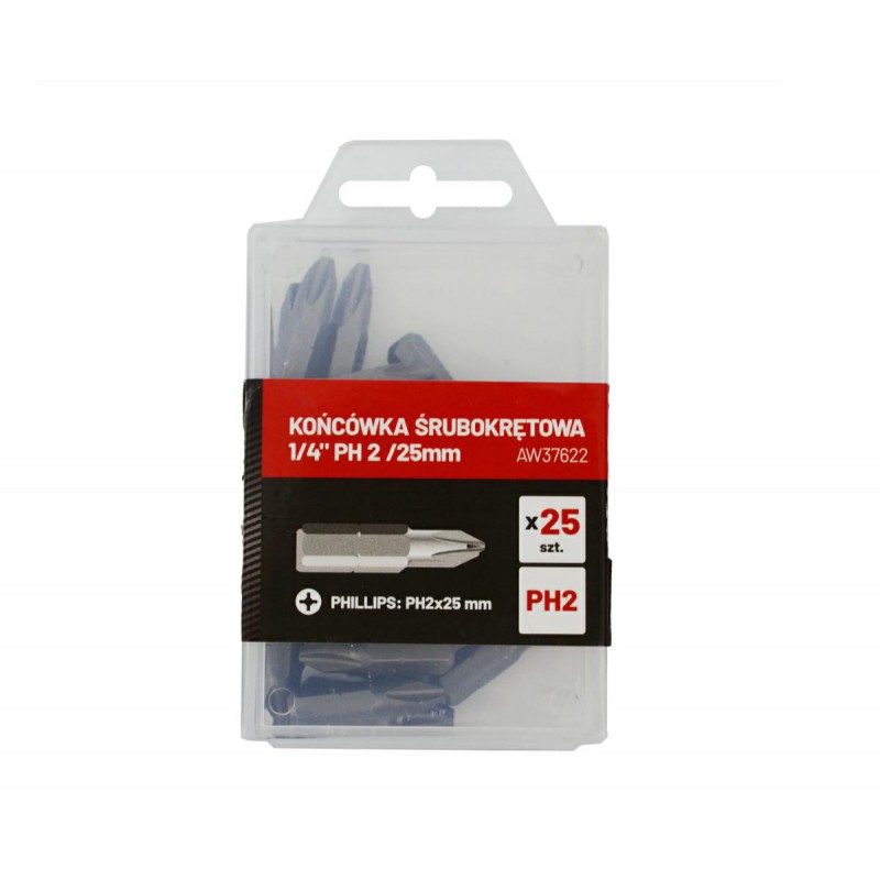 Jeu de tournevis AWTools AW37622; PH2x25 mm; 1/4''; 25 unités
