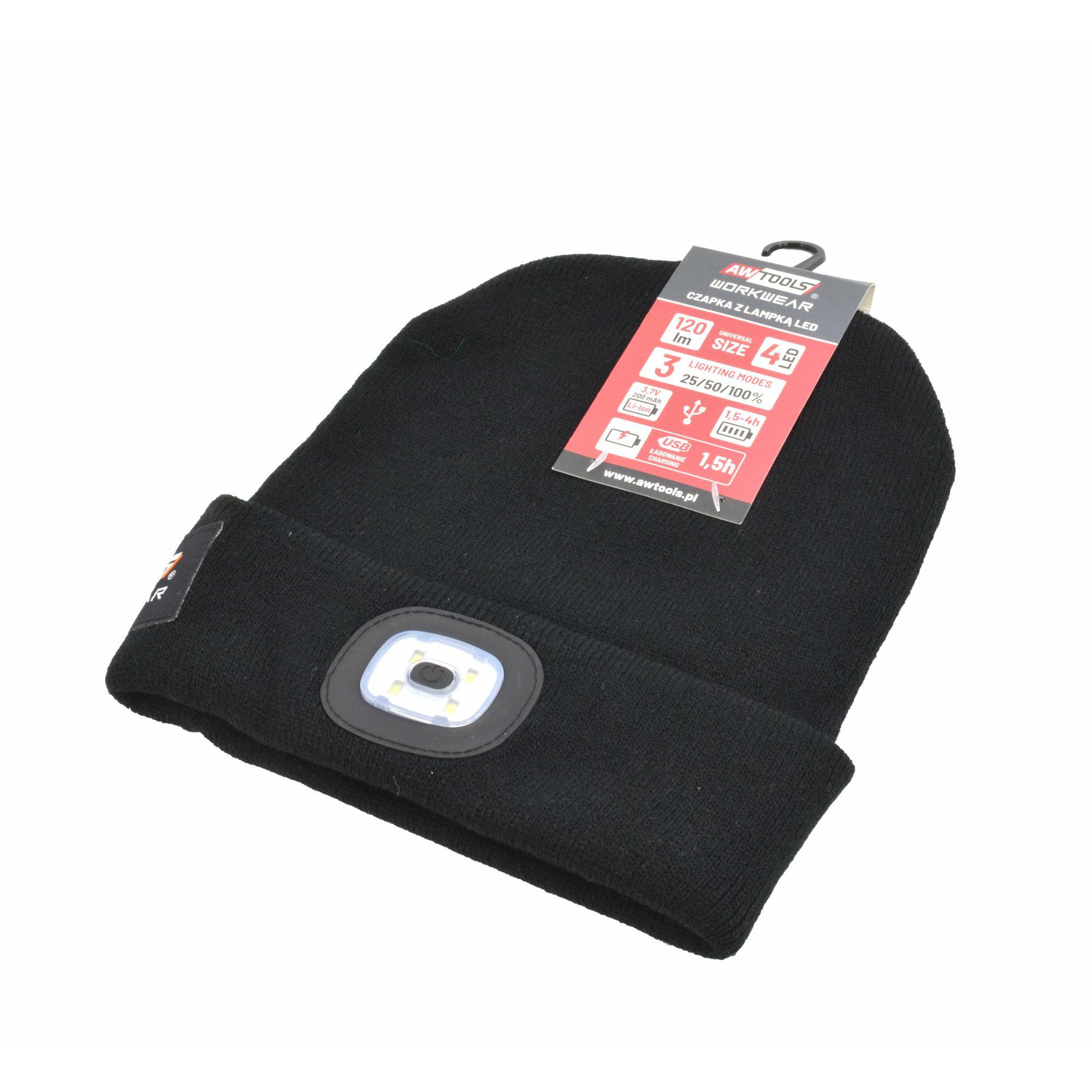 Chapeau AWTools AW02150; LED; USB; 120 lm noir