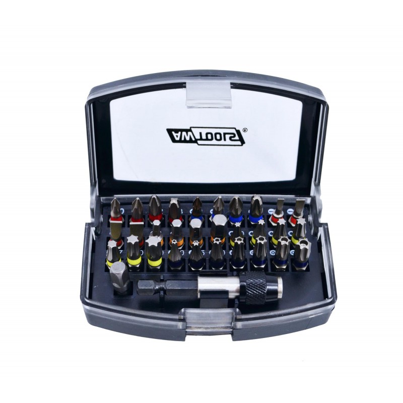 Jeu de tournevis AWTools AW37915; S2; 32  pcs + Support magnétique