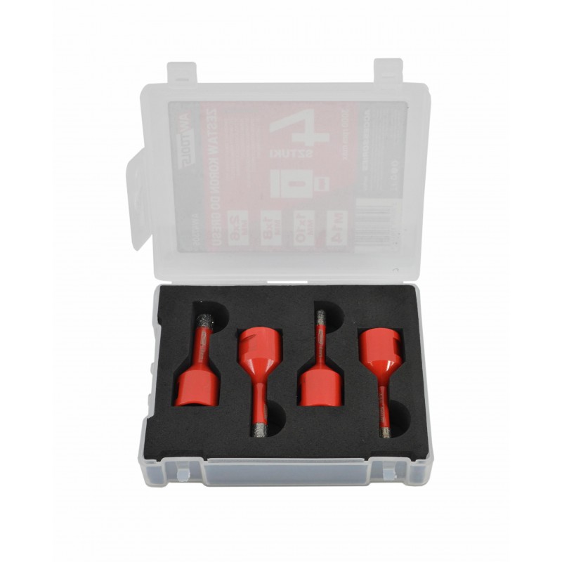 Jeu de forets en métal AWTools AW47305; M14; 6-10 mm; 4 unités