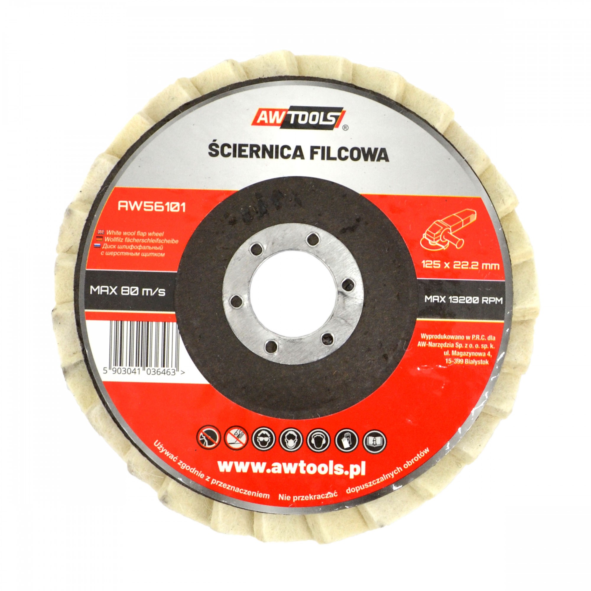 Disque en feutre AWTools AW56101; 125x22,22 mm