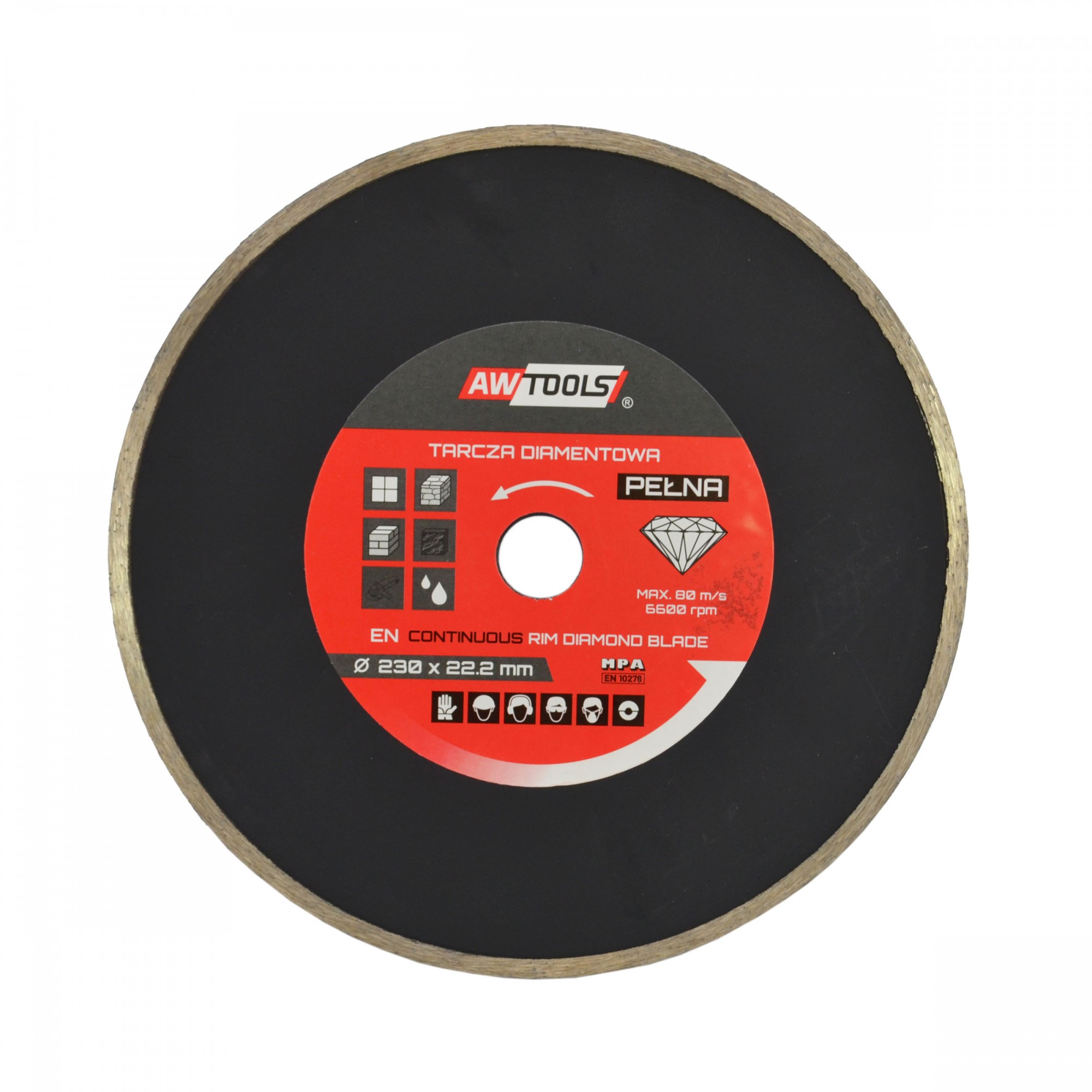 Disque à tronçonner diamant pour coupe à sec et humide AWTools AW45001; 115x22,2 mm