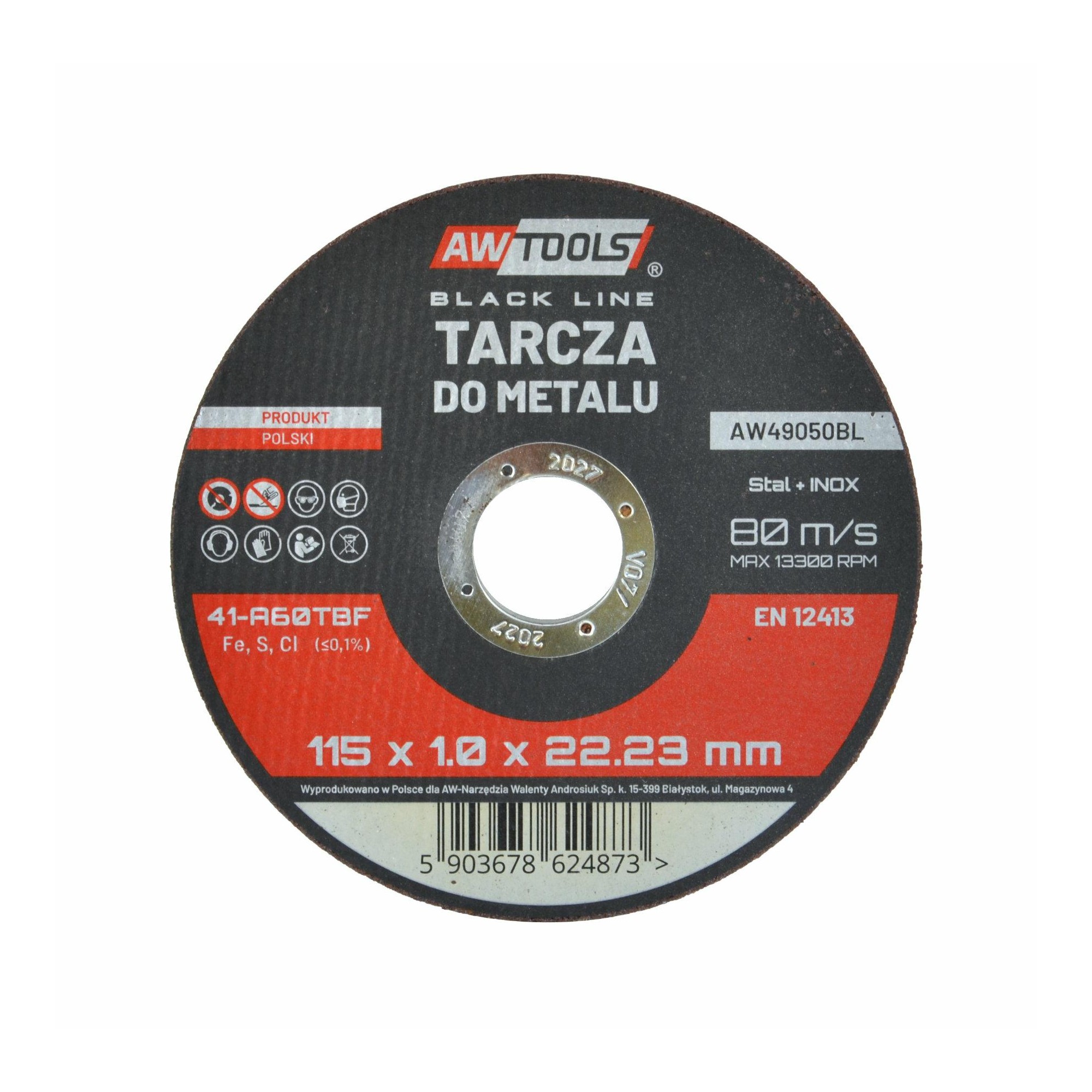 Disque abrasif AWTools AW49050BL; 115x1 mm pour le métal