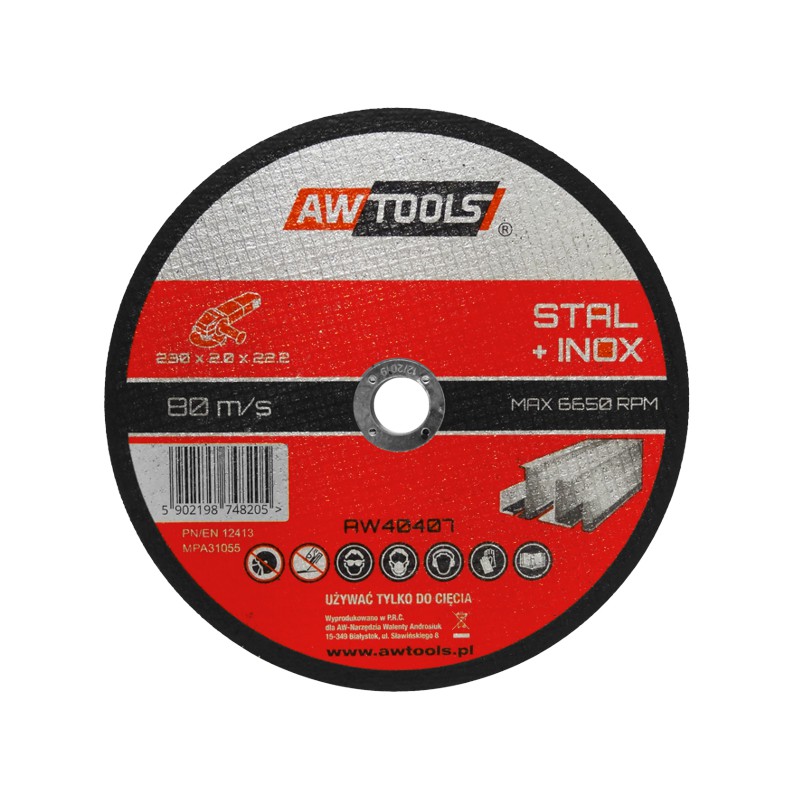 Disque abrasif AWTools AW49002; 125x1 mm; 22,2 mm pour le métal