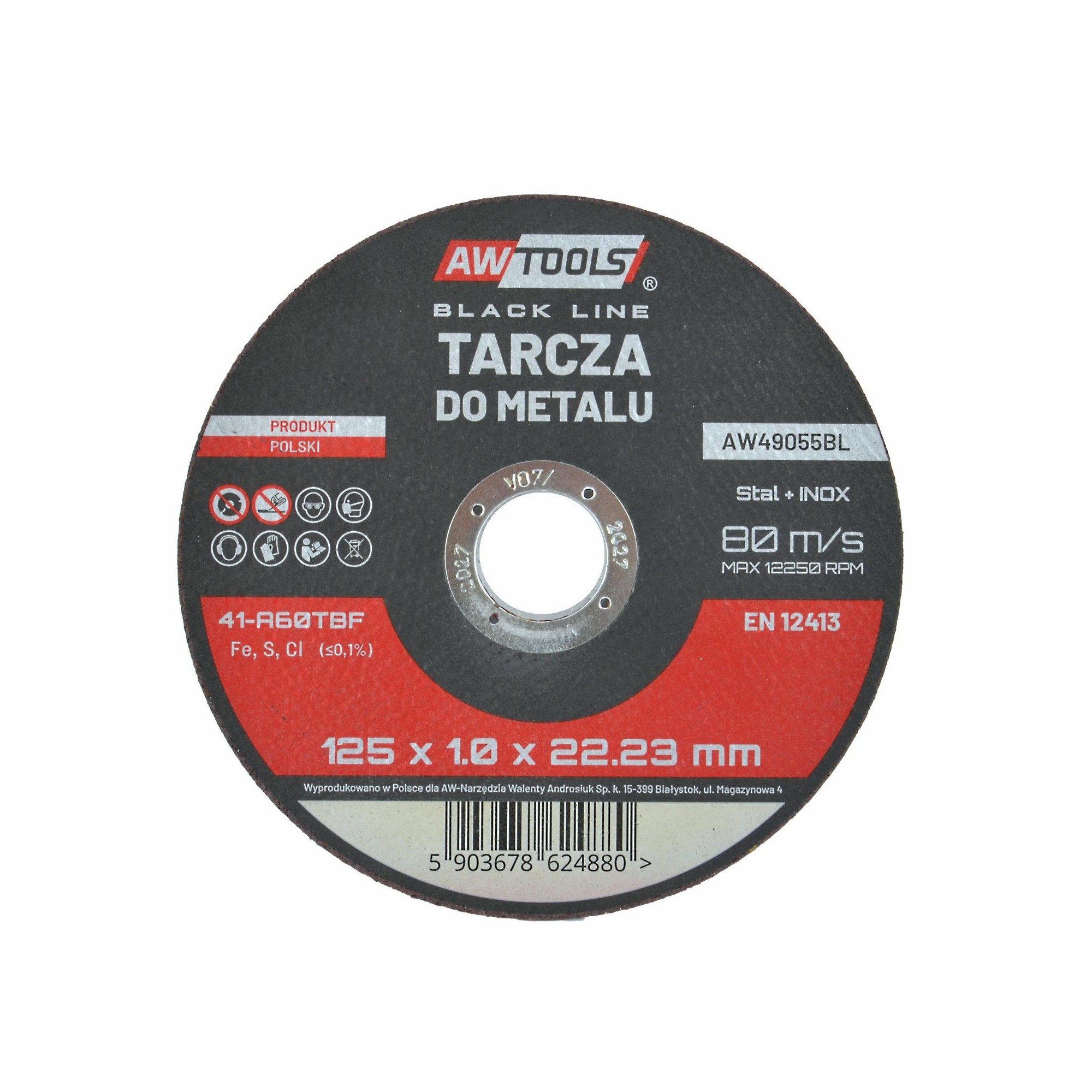 Disque abrasif AWTools AW49060BL; 125x1,6 mm pour le métal