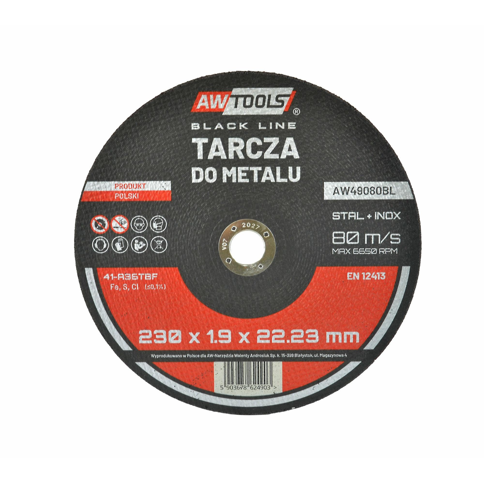 Disque abrasif AWTools AW49080BL; 230x1,9 mm pour le métal