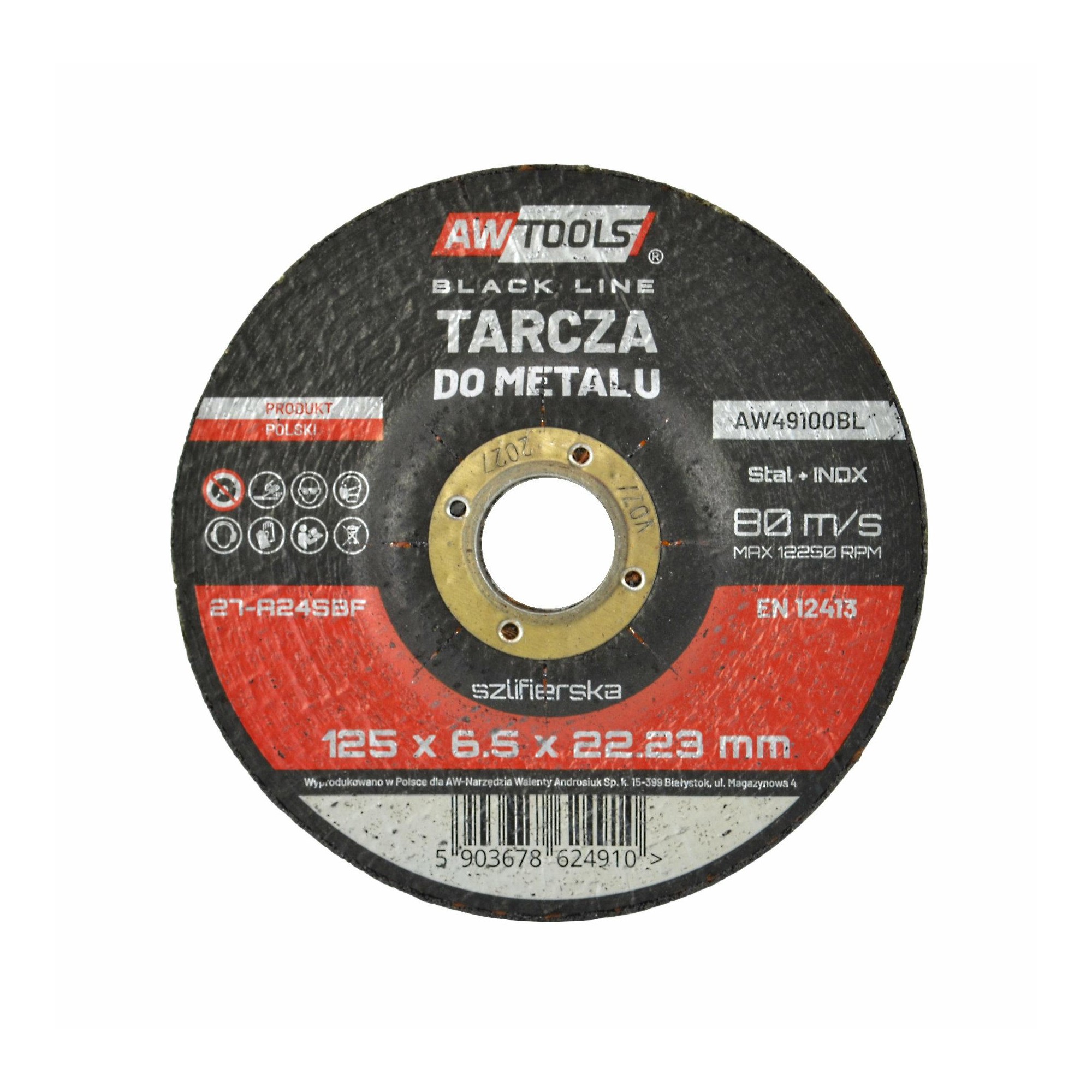 Disque abrasif AWTools AW49100BL; 125x6,5 mm pour le métal