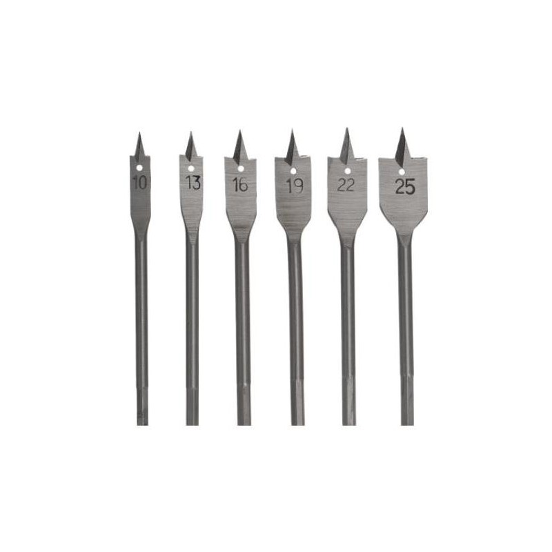 Foret de forme à plumes pour le bois AWTools AW40522; 10-25 mm; 6 unités