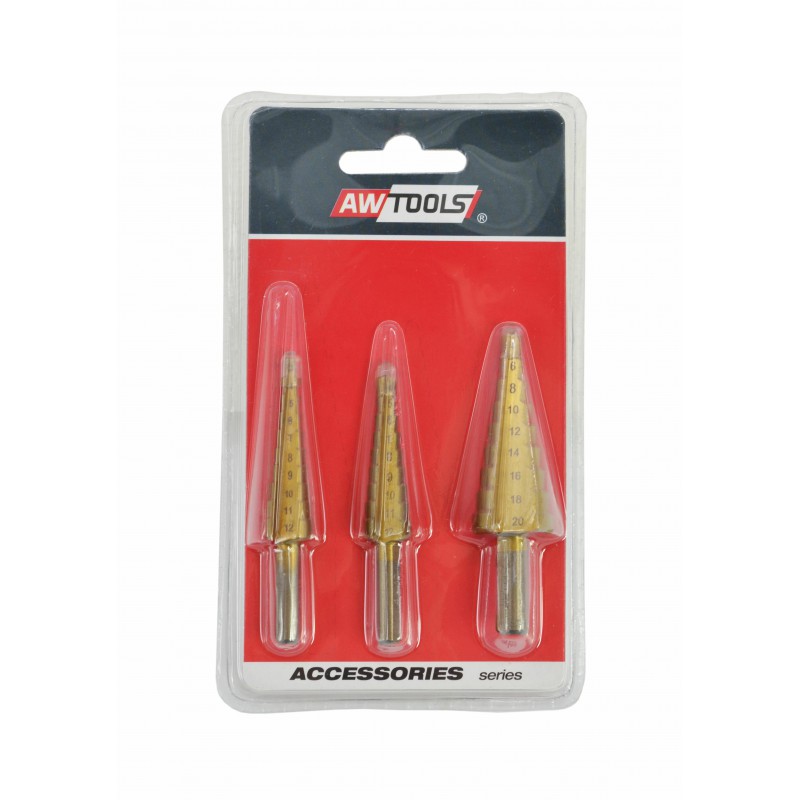 Perceuse à cône en tôle AWTools AW40997; HSS; 3-20 mm; 3 unités