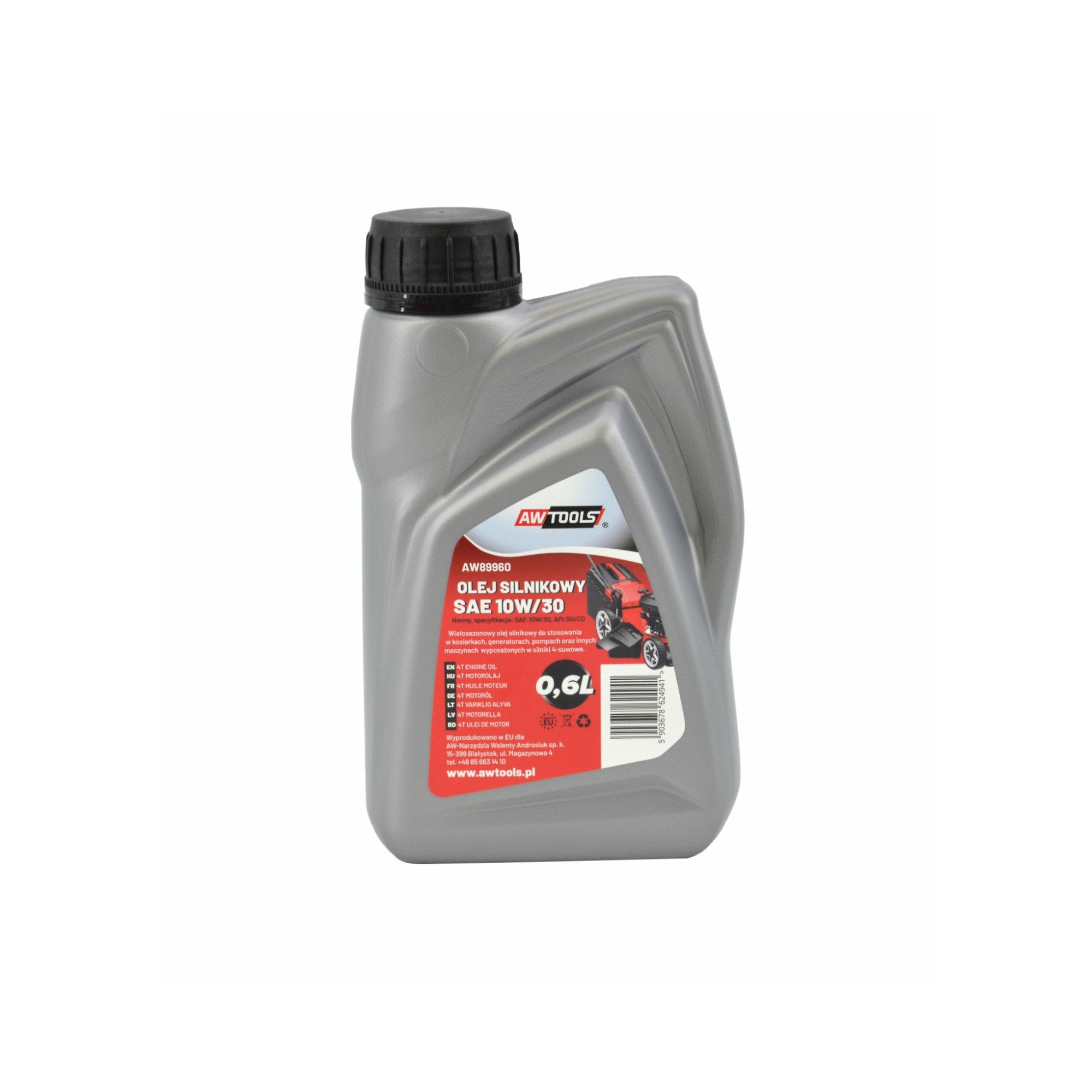 Pétrole AWTools AW89960; 10W30; 0,6 l pour moteurs de machines de jardin