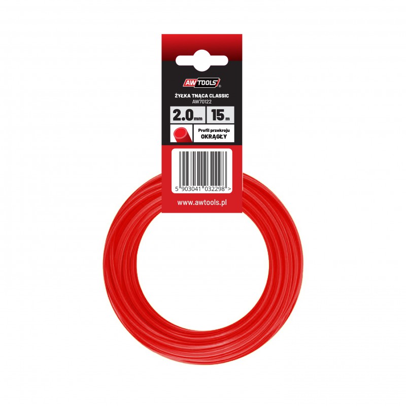 Fil de coupe AWTools AW70122; (2 mm/15 m) orange, rond