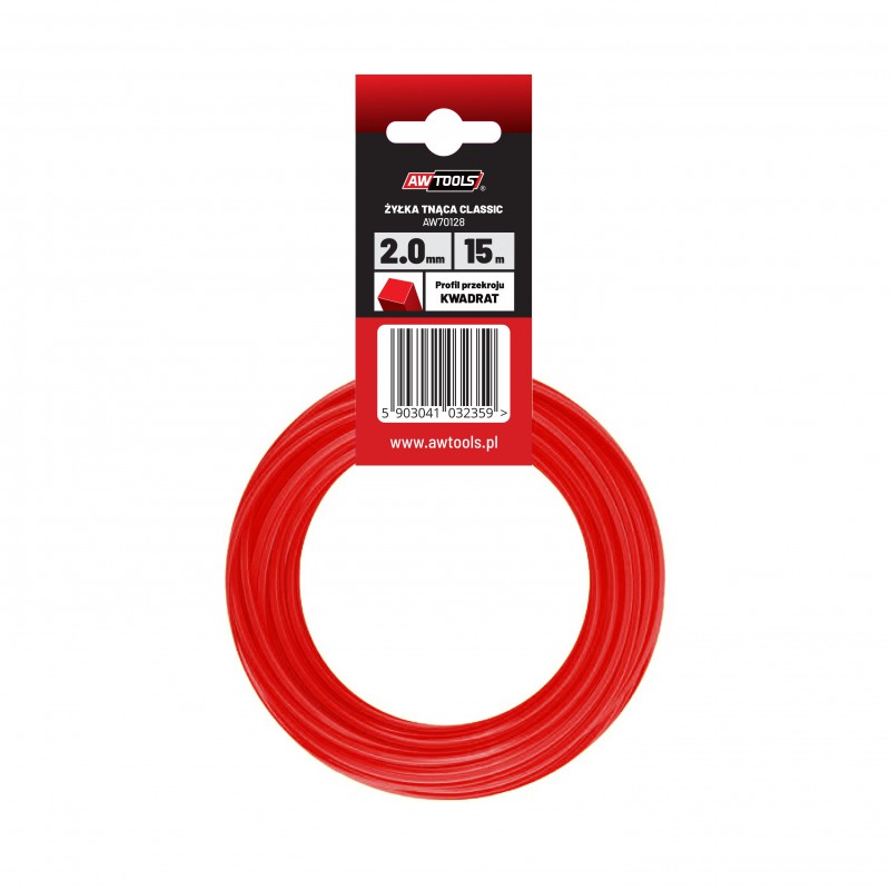 Fil de coupe AWTools AW70128; (2 mm/15 m) orange, carré