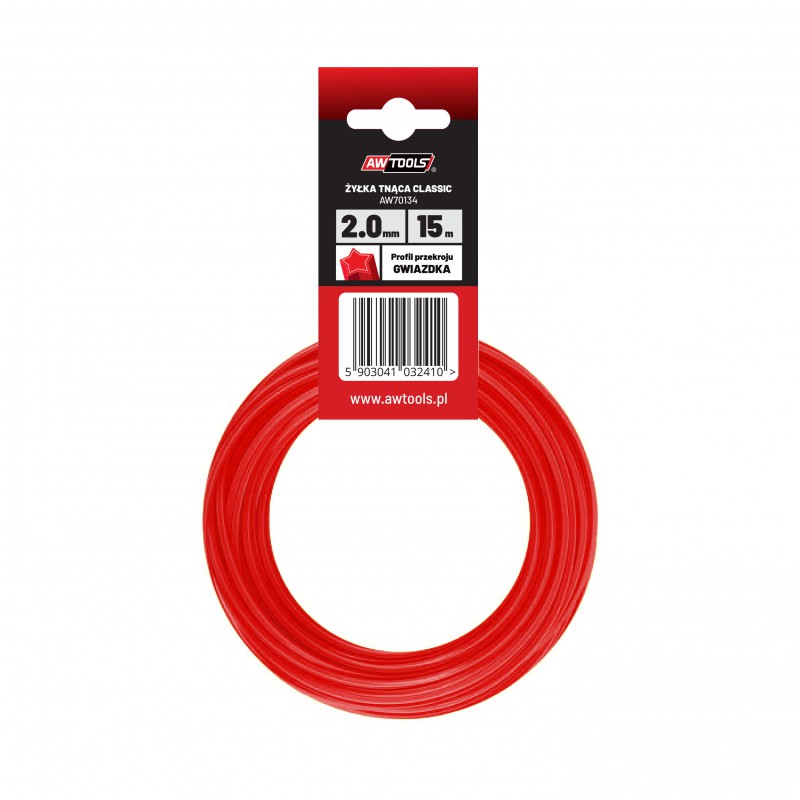 Fil de coupe AWTools AW70134; (2 mm/15 m) orange, hexagone