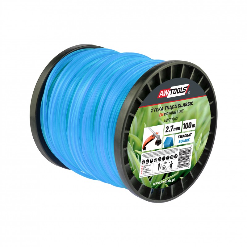 Fil de coupe AWTools AW70141; (2,4 mm/100 m) bleu, carré