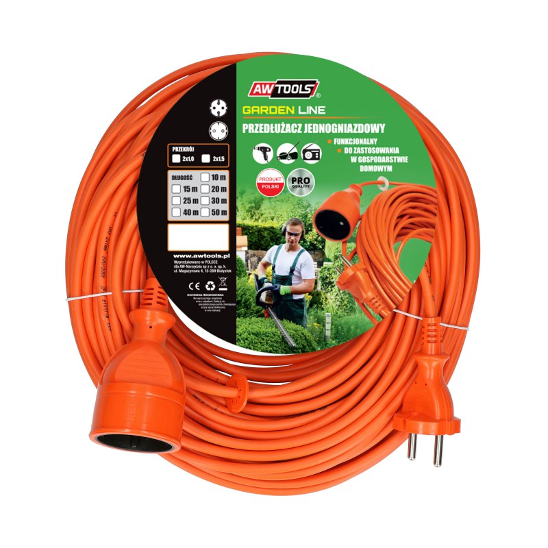 Rallonge électrique AWTools AW70201; 15 m Orange