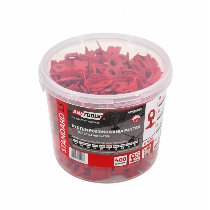 Indicateur de niveau de carrelage AWTools AW30389; 3 mm; 7-15 mm; 400 unités