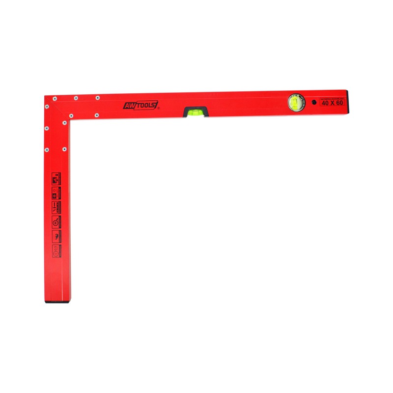 Équerre d'ingénieur avec niveleur AWTools AW30111; 40x60 cm