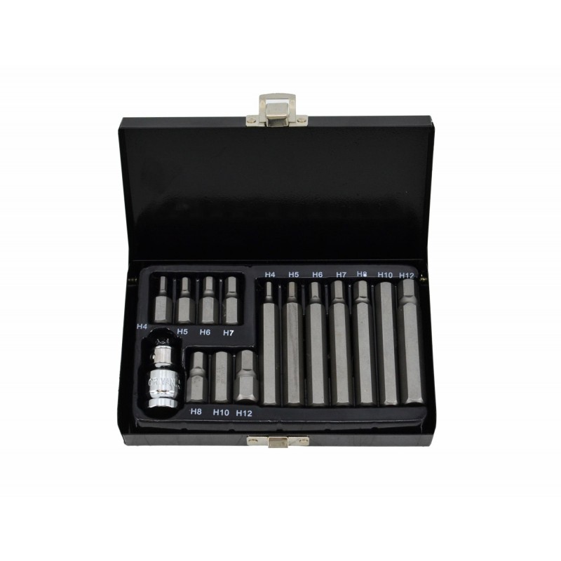 Jeu d'accessoires de tournevis AWTools AW35113BL; H4-H12; 15 unités
