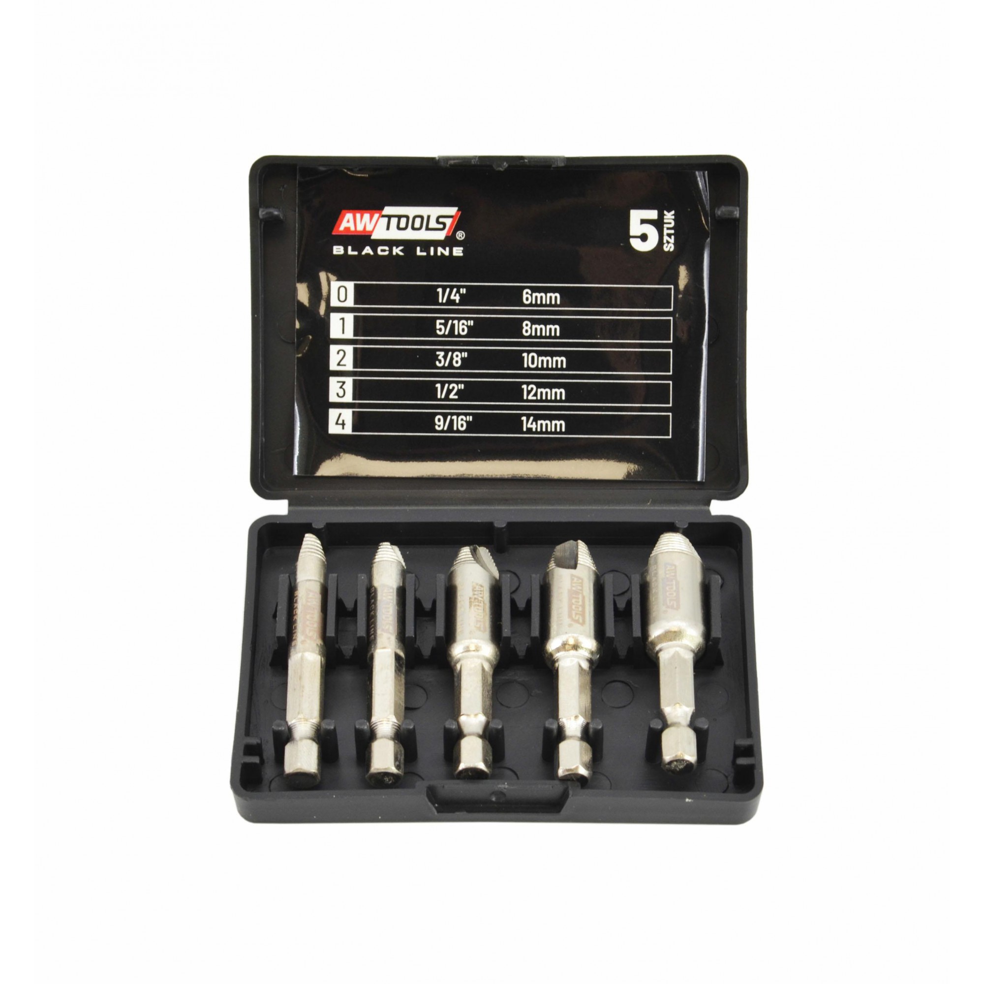 Extracteurs de vis AWTools AW16405BL; 5 unités