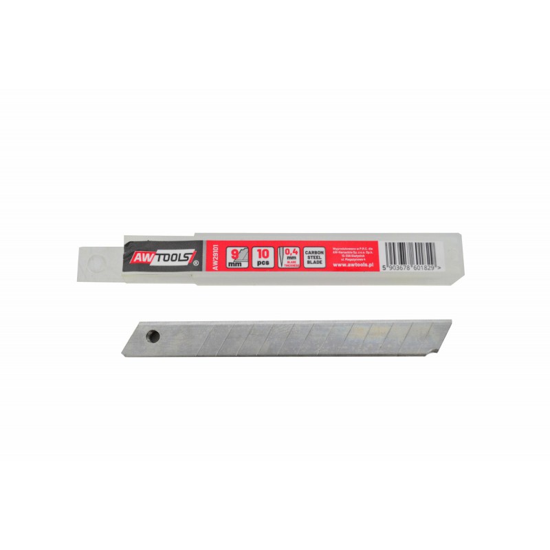 Couteau avec lames remplaçables AWTools AW29101; 9 mm; 10 unités